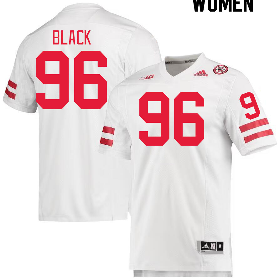 Women #96 Leslie Black Nebraska Cornhuskers College Football Jerseys Stitched Sale-White